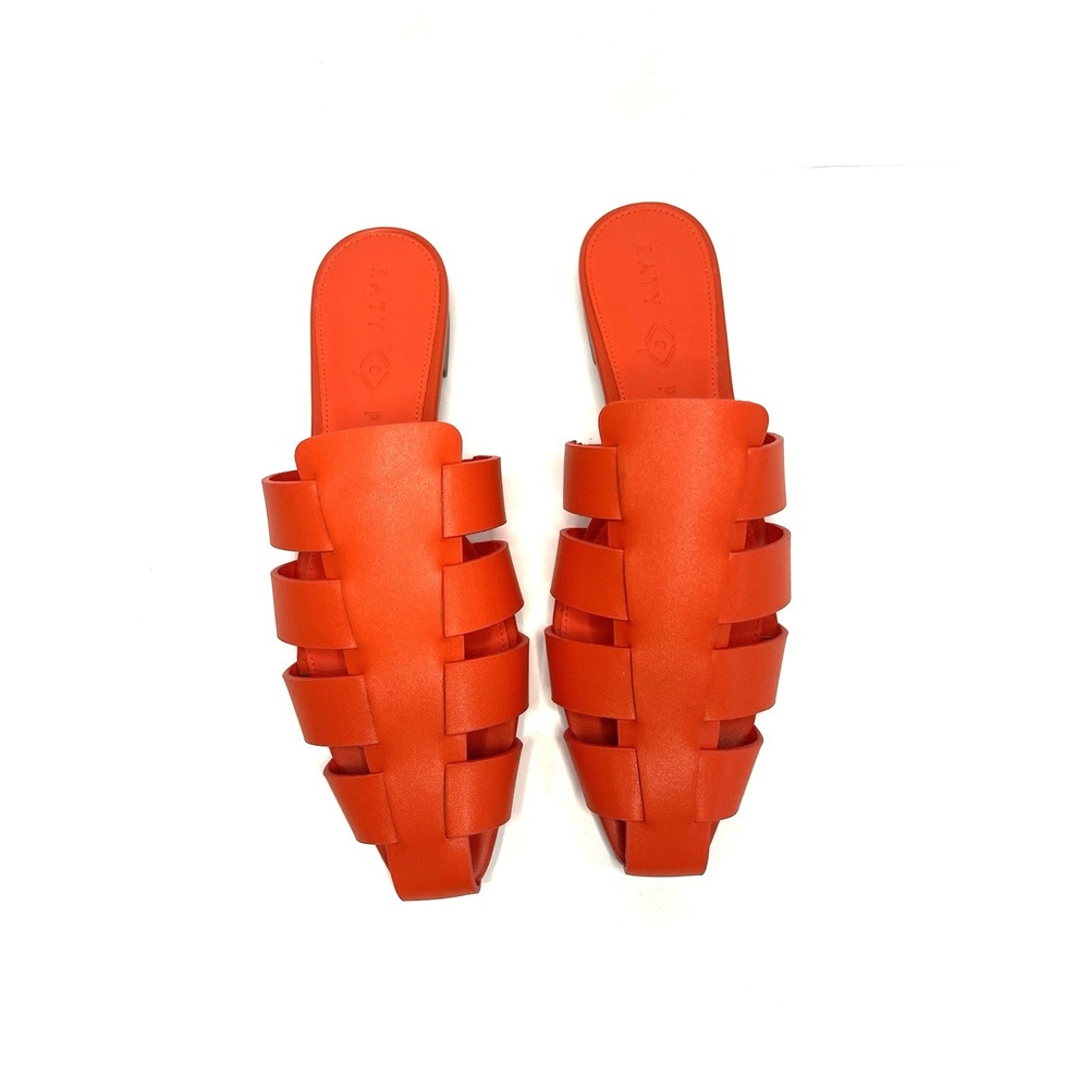 Katie Perry The Confidant Fisherman Mule Flame Orange Size 8.5 Flats Slip On - Picture 5 of 7